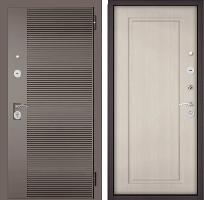 Дверь Бульдорс TRUST ECO - 90 Букле Шоколад,Эмаль капучино 160, Дуб шале белый 0 DIS006933